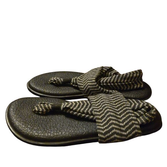 Sanuk Yoga Mat Slingback Sandals Flip Flop Size 8 Chevron Comfort Shoes Womens - Picture 4 of 7